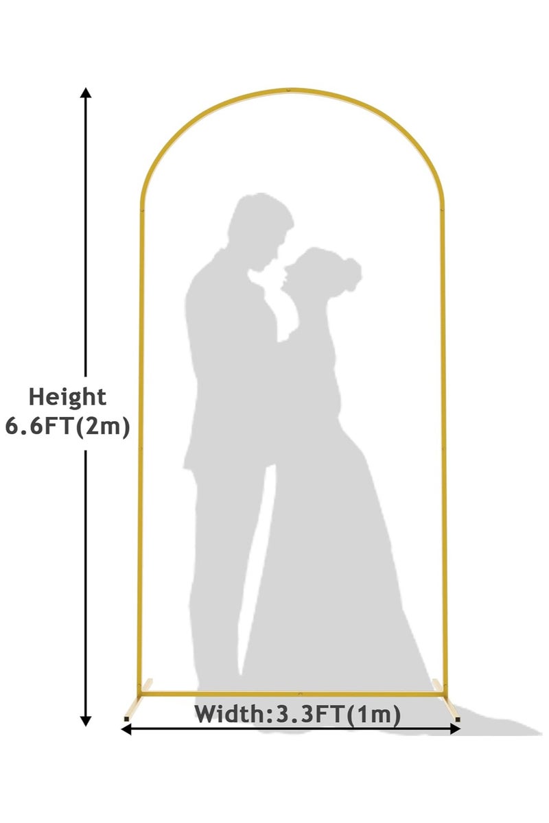 كينجمازي قوس زفاف ذهبي 6.6 قدم - حامل معدني متين لديكور حفلات الزفاف/أعياد الميلاد/استقبال المواليد - Image 2