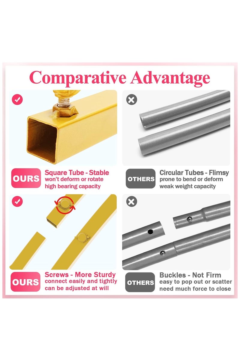 كينجمازي قوس زفاف ذهبي 6.6 قدم - حامل معدني متين لديكور حفلات الزفاف/أعياد الميلاد/استقبال المواليد - Image 4