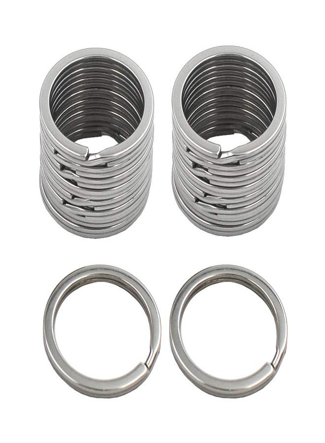 DGOL 100pcs 1 inch (25mm) 304 Stainless Steel Keychain Hooks Chain Cord Flat Orgnize Key Rings Webbing Wire Keyring Hook Clasp - Image 2