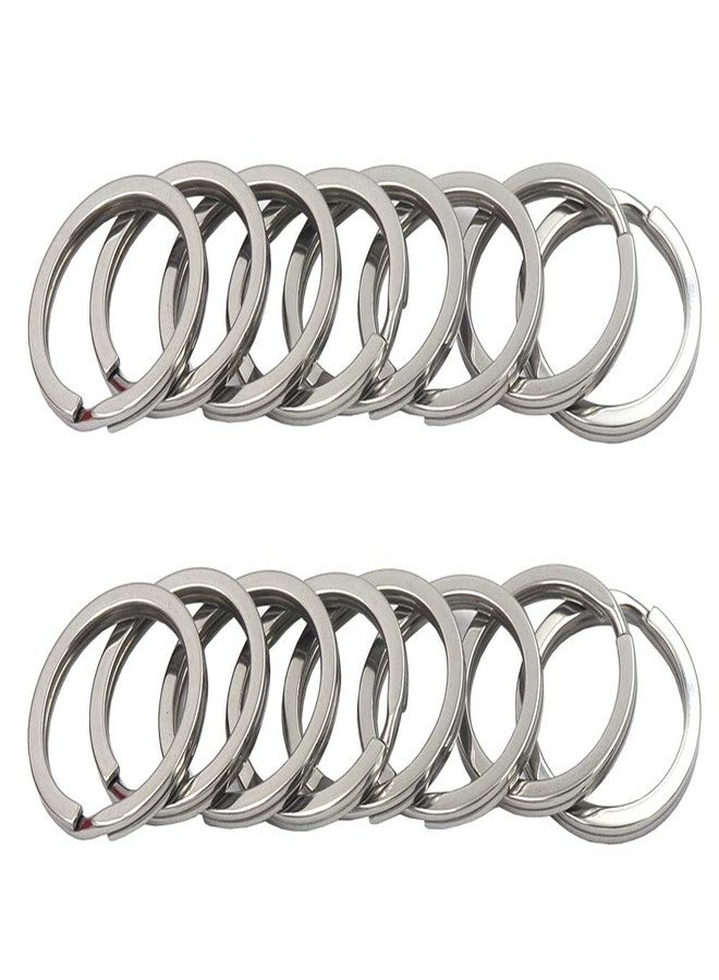 DGOL 100pcs 1 inch (25mm) 304 Stainless Steel Keychain Hooks Chain Cord Flat Orgnize Key Rings Webbing Wire Keyring Hook Clasp - Image 1