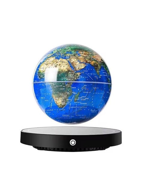 Magnetic Floating Globe 6 Inch,Gravity Floating Rotating Multi-Colour Earth Globe with Clock Base Touch Switch for Home Office Desk Decoration