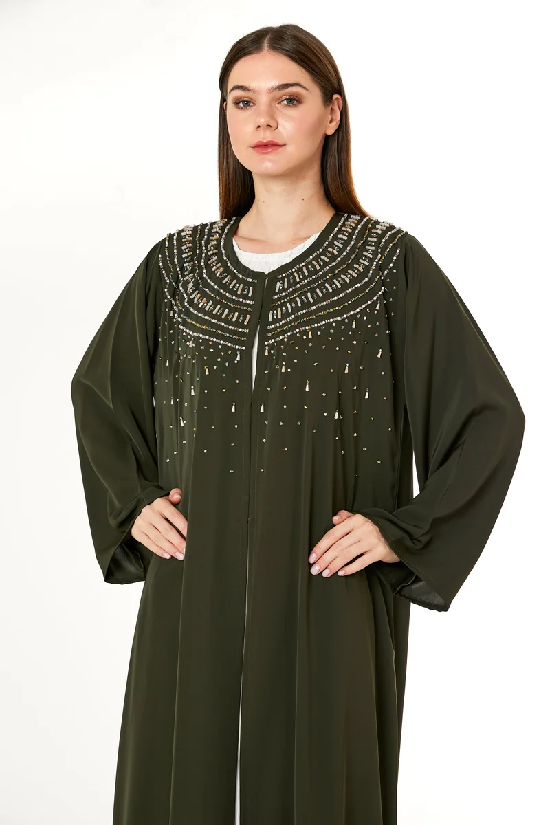 Moistreet  Embellished Flared Sleeve Abaya for Women | Best Price UAE