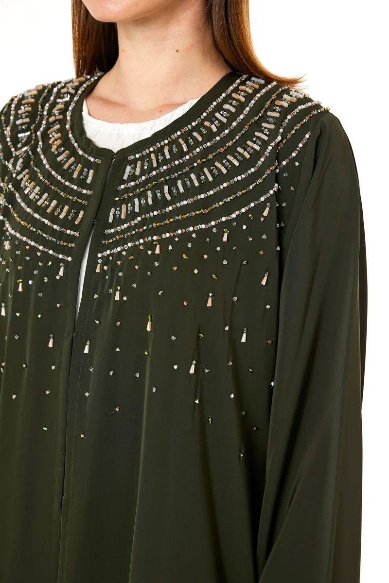 Moistreet  Embellished Flared Sleeve Abaya for Women | Best Price UAE