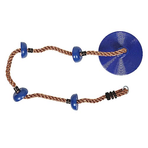 REZNOR Plastic Platforms Disc Tree Swing Seat And Climbing Knot Rope With Carabiner Hook For Kids Outdoor Playground Set (Blue, 30 Cm, 200 Cm, 200 Cm) - Image 5