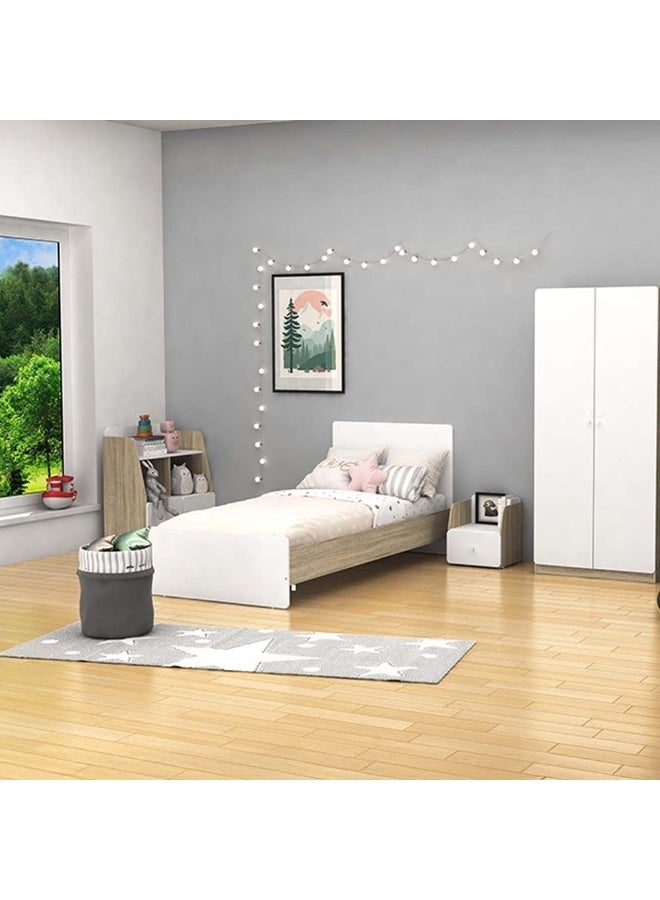 DANUBE HOME Kinder 90X200 Kids Bed Comfortable Wooden Bed Strong And Sturdy Modern Design Bed Frame Bedroom Furniture For Kids -White & Sonoma Oak  - Image 3