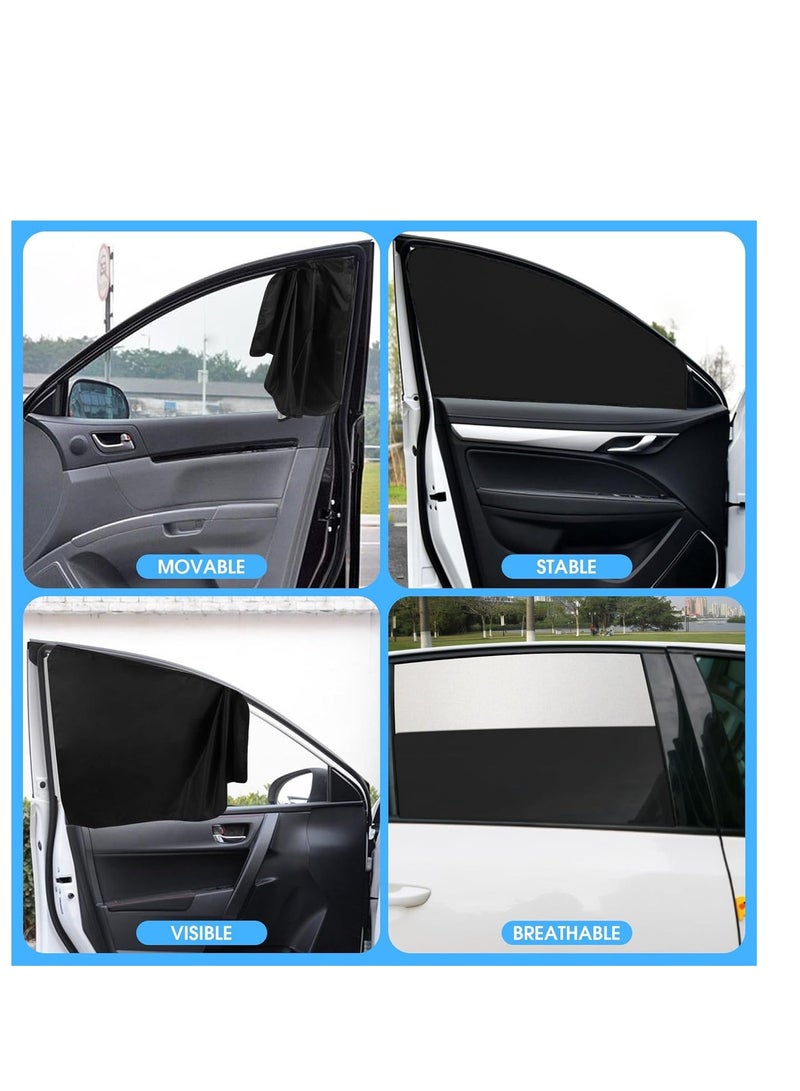 Car Side Window Sun Shade Sun Protection Magnetic Car Curtain for Kids 4 Pack - Image 5