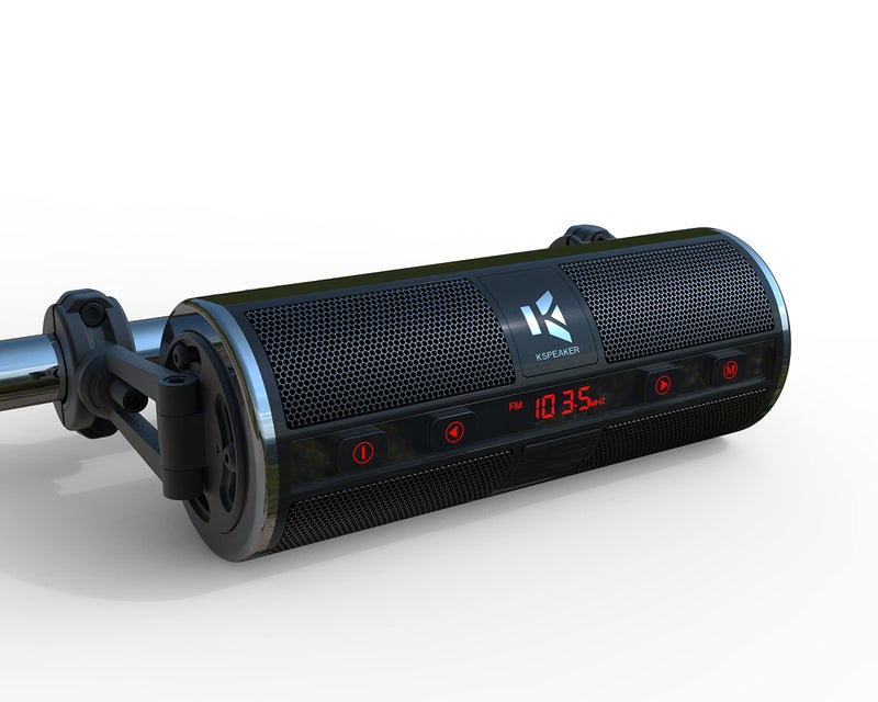 KSPEAKER مكبرات صوت دراجة نارية KSPEAKER بلوتوث راديو نظام صوتي مقاوم للماء مع مضخم صوت مدمج، مشغل MP3 معدني 3 بوصة، رائع للدراجات الرباعية، سكوتر، مركبات 12 فولت، K2BL - Image 1