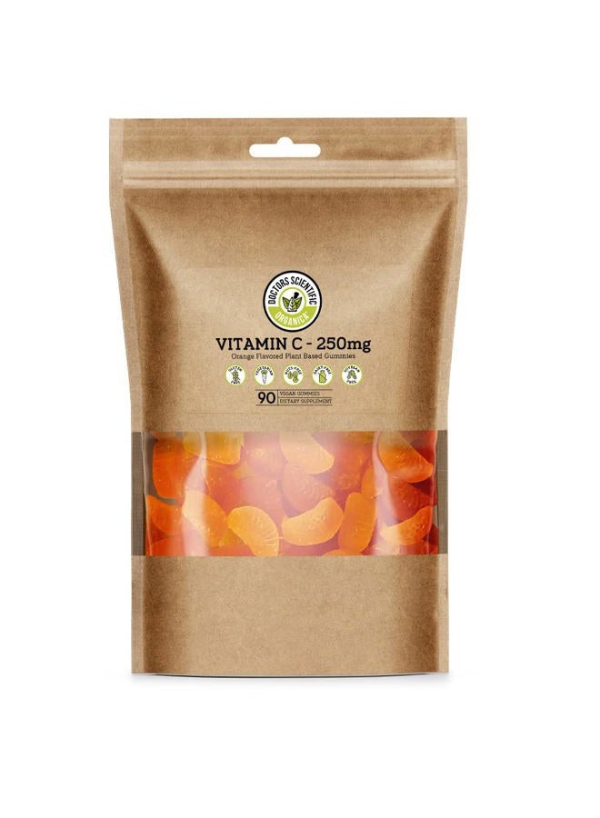 Doctors Scientific DSO Vitamin C Gummies - Delicious and Natural Orange Flavored Gummies - Vegan Plant Based Gummies 90 Count - Image 1