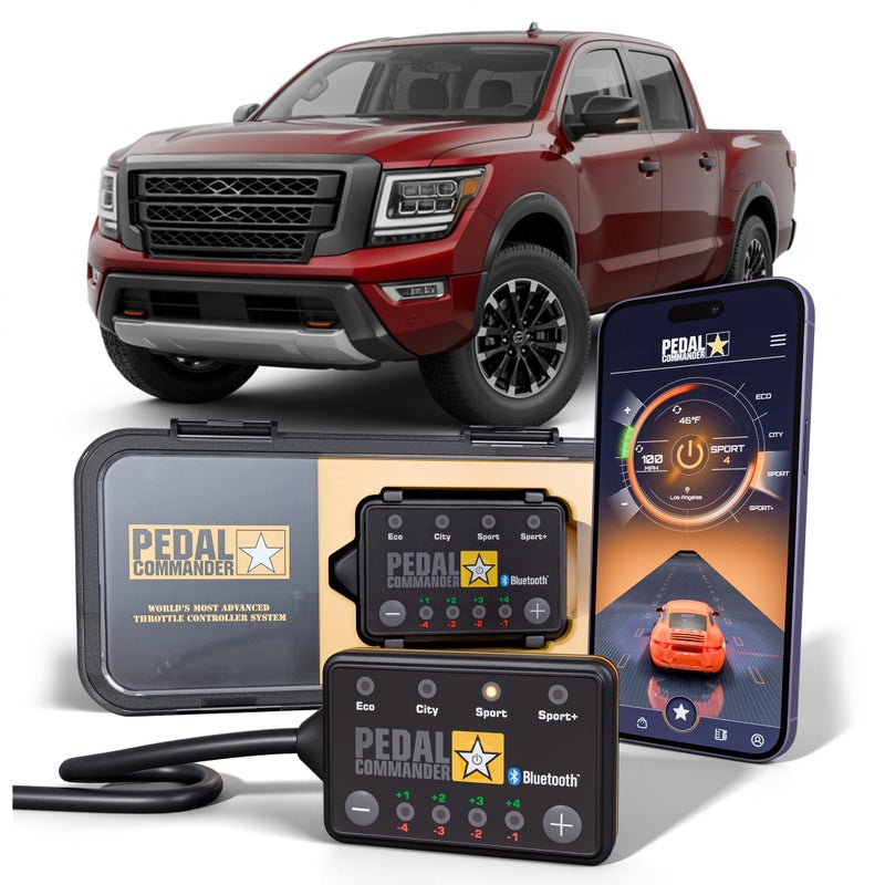 وحدة تحكم استجابة دواسة الوقود PEDAL COMMANDER لشاحنات نيسان تيتان 2016-2024 تناسب الجيل الثاني A61 S SV PRO4X SL بلاتينيوم ريزيرف غير مناسبة لطرازات XD بنزين وديزل ملحقات شاحنات نيسان تيتان