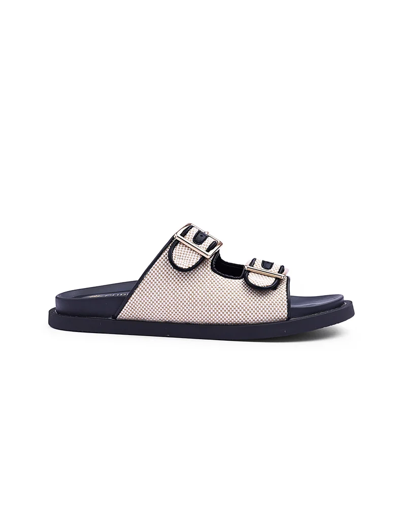 Cuple Womens woven textured flat sandals
