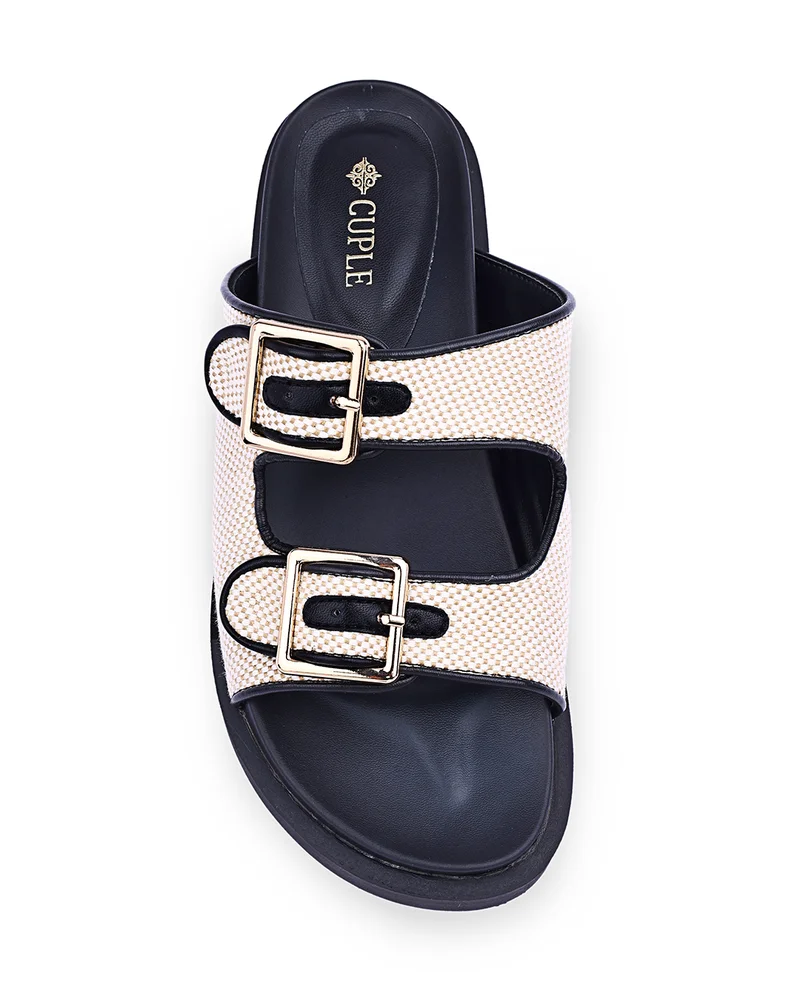 كابلي Womens woven textured flat sandals