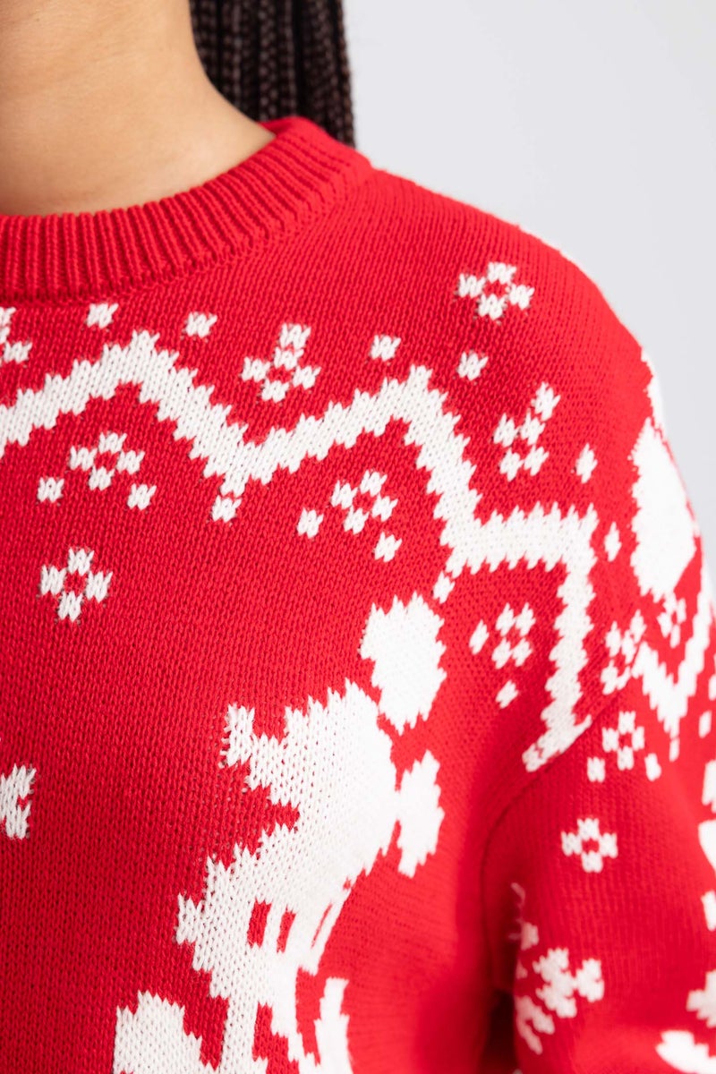 DeFacto Woman Disney Mickey & Minnie Christmas Themed Knit Pullover  - Image 2