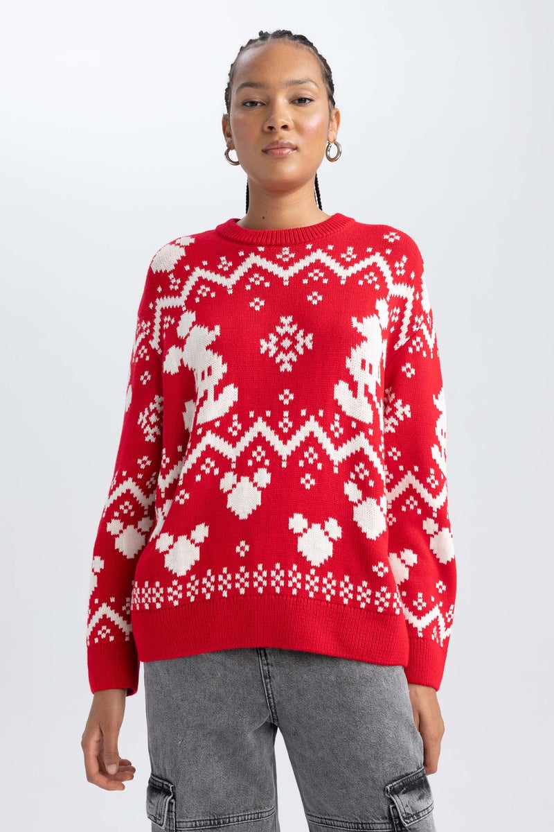 DeFacto Woman Disney Mickey & Minnie Christmas Themed Knit Pullover  - Image 4