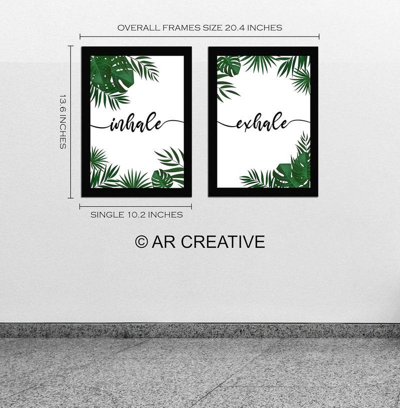 AR Creative Inhale Exhale Tropical Wall Art Prints Set - Image 4