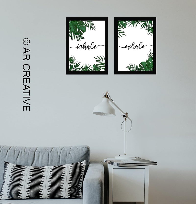 AR Creative Inhale Exhale Tropical Wall Art Prints Set - Image 3