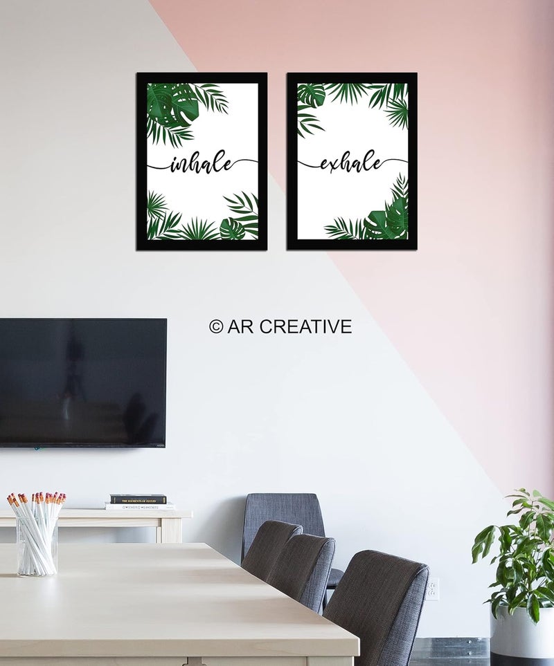 AR Creative Inhale Exhale Tropical Wall Art Prints Set - Image 2