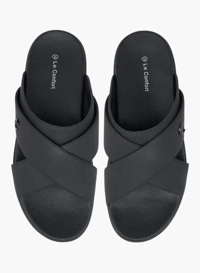 Le Confort Men Cross Strap Slip-On Sandals
