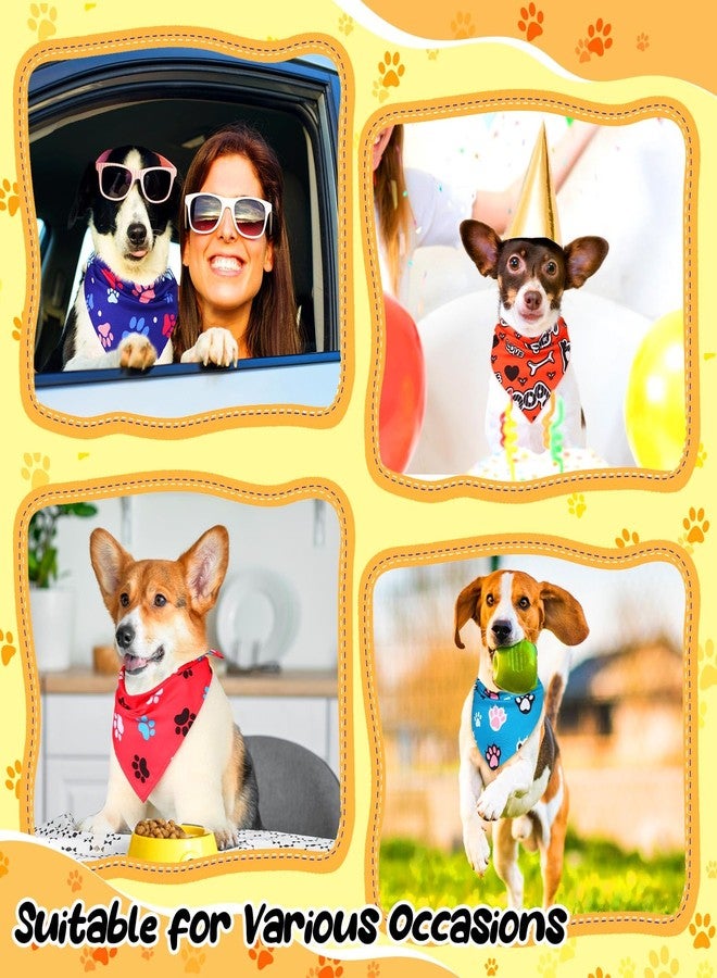 Reginary 120 Packs Dog Bandanas Bulk Christmas Dog Paw Scarf Adjustable Holiday Pet Scarf Washable Scarves Triangle Drool Bibs for Xmas Cat Pet Costume Supply - Image 4