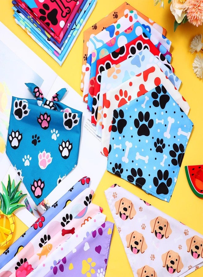 Reginary 120 Packs Dog Bandanas Bulk Christmas Dog Paw Scarf Adjustable Holiday Pet Scarf Washable Scarves Triangle Drool Bibs for Xmas Cat Pet Costume Supply - Image 5