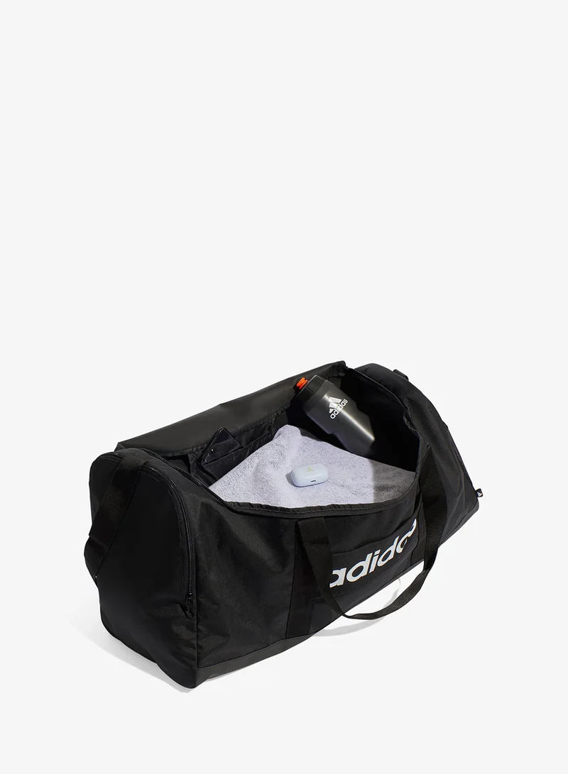 Adidas BLACK/BLACK/WHITE Large Linear Duffel  | Best Price UAE
