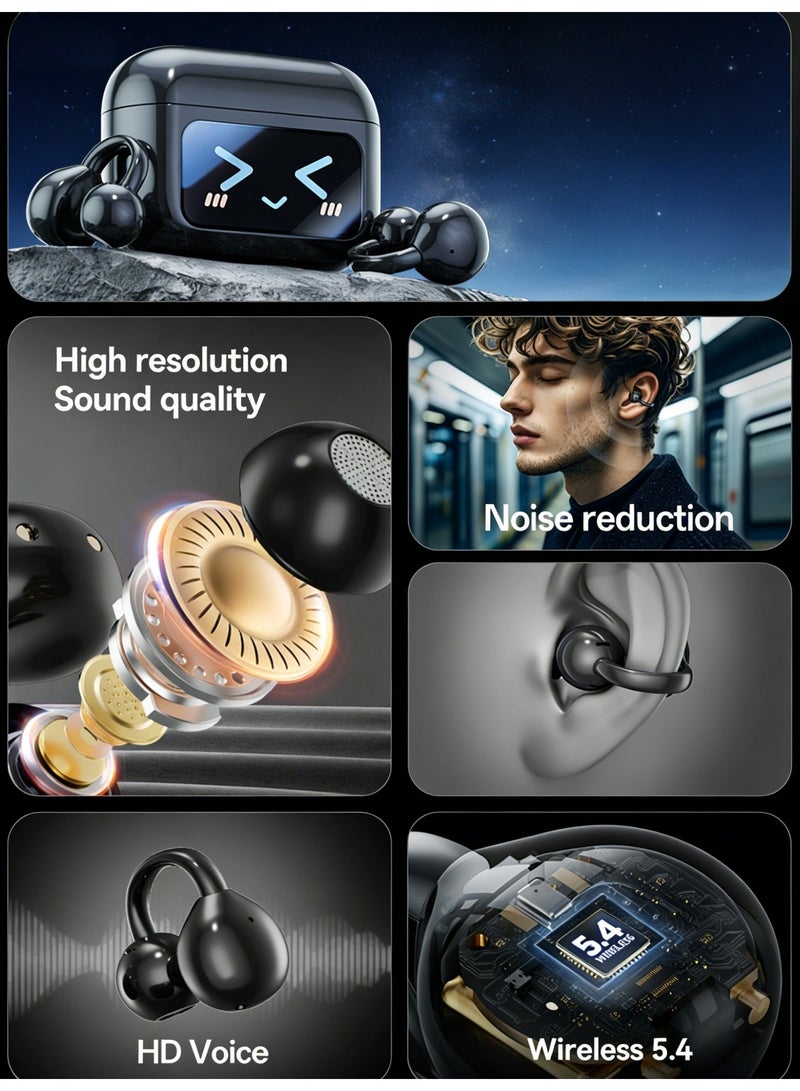 2026 Top Edition True Wireless​ Smart Bluetooth Headphones | Bluetooth 5.4, Smart Color Display | Hi-Fi Sound, Lossless Noise Cancellation | Long-lasting Battery, I5 Waterproof | RGB Light for iOS/Android - Image 3