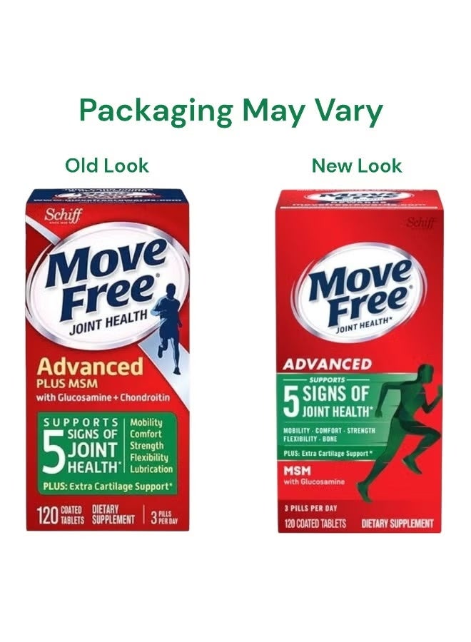 Move Free Advanced Joint Health with MSM & Glucosamine, 120 Coated Tablets - Image 3