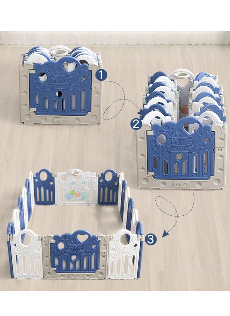 Arabest 14 Panel Baby Playpen, Indoor or Outdoor Kids Safety Activity Center Foldable Baby Fence Kid Play Yard with Safety Lock Gate, Portable for Children from 6 Months to 6 Years Old  - Image 3