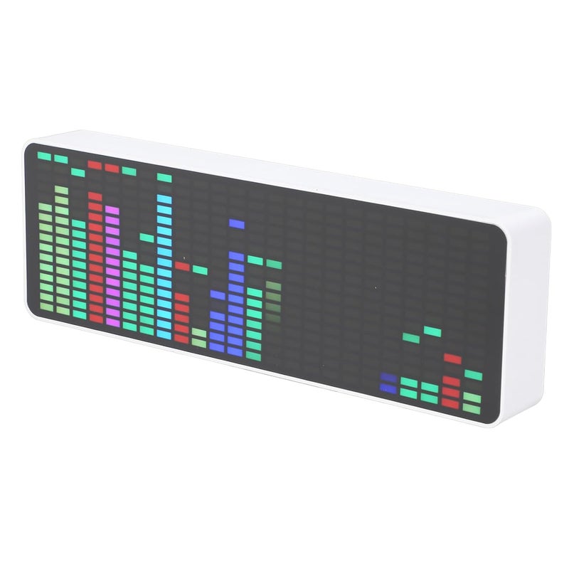 LED Music Spectrum Display with RGB Colorful 16x24 LED Array, 20 Dynamic Modes, 7 Color Options, Voice Sensor and Clock Function, USB Powered for Home Entertainment - Image 2