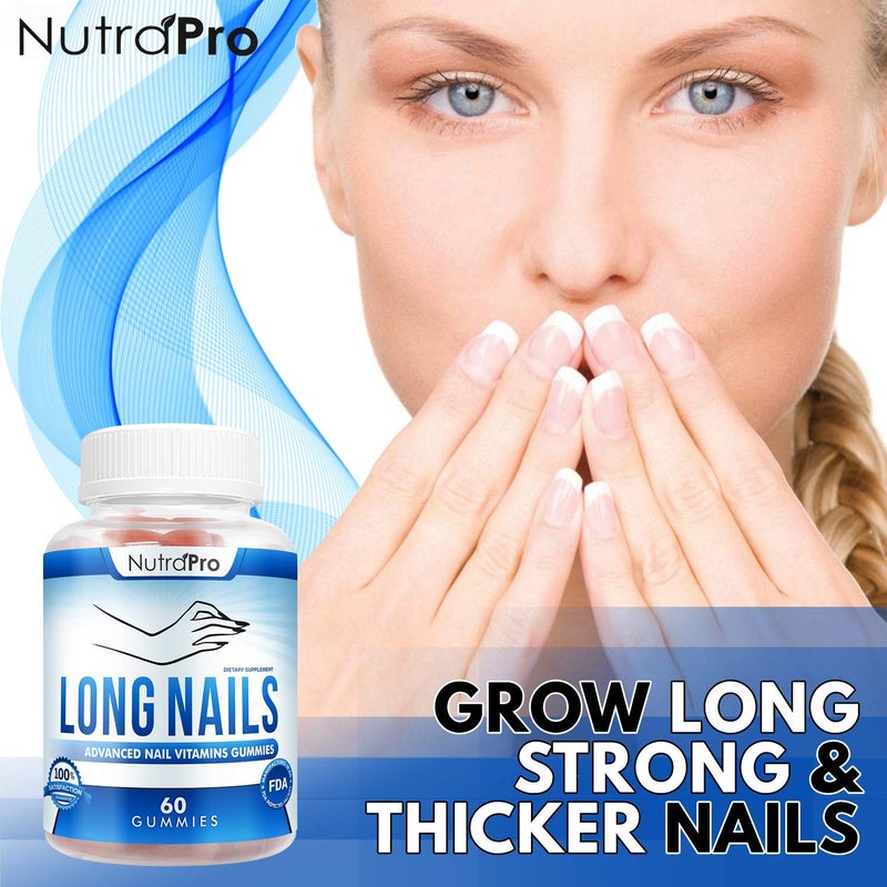 NutraPro Nail Growth Vitamins for Stronger Nail - No More Chipped Nails.Nail Strengthener and Growth Supplement Gummies â€“ Grow Strong Long Nails with Biotin and Collagen Gummies. - Image 3