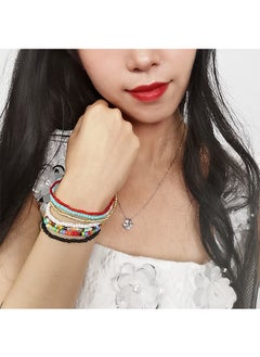 Ant 7 Piece Multilayered Women Anklets, Handmade Beaded Anklets Personality Creative Anklet, Colorful Elastic Bracelets Ankle Foot Jewelry for Girls  - Image 5