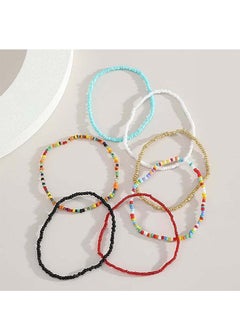 7 Piece Multilayered Women Anklets, Handmade Beaded Anklets Personality Creative Anklet, Colorful Elastic Bracelets Ankle Foot Jewelry for Girls - pzsku/ZD87D0A9A7F1022D9200EZ/45/_/1697679423/e5eea7a5-0480-4ba9-810d-b7a23aeb7a62