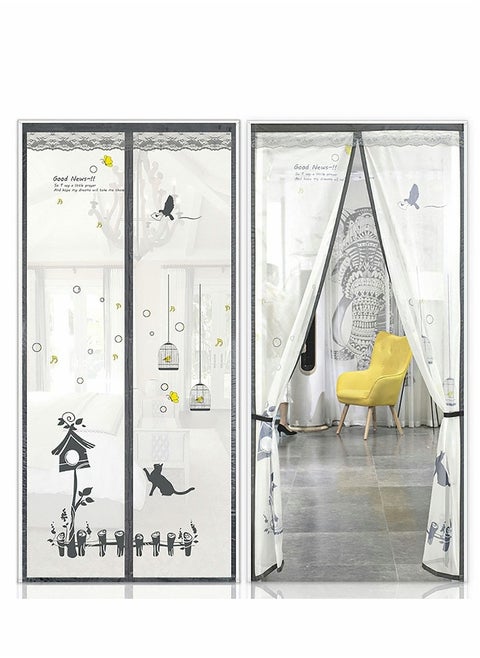 Magnetic Screen Door 36 Magnets with Heavy Duty Mesh Curtain Hands Free Door Curtains Tight Self Closing Magnetic Seal Mesh Screen Door with Magnets,