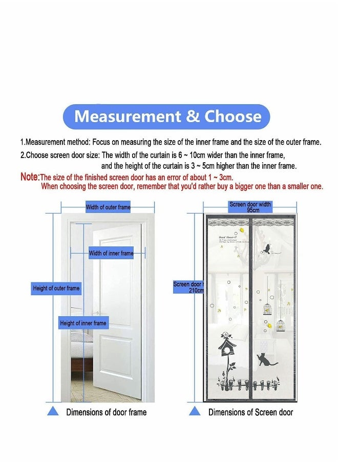 Generic - Magnetic Screen Door 36 Magnets with Heavy Duty Mesh Curtain Hands Free Door Curtains Tight Self Closing Magnetic Seal Mesh Screen Door with Magnets, - Image 1