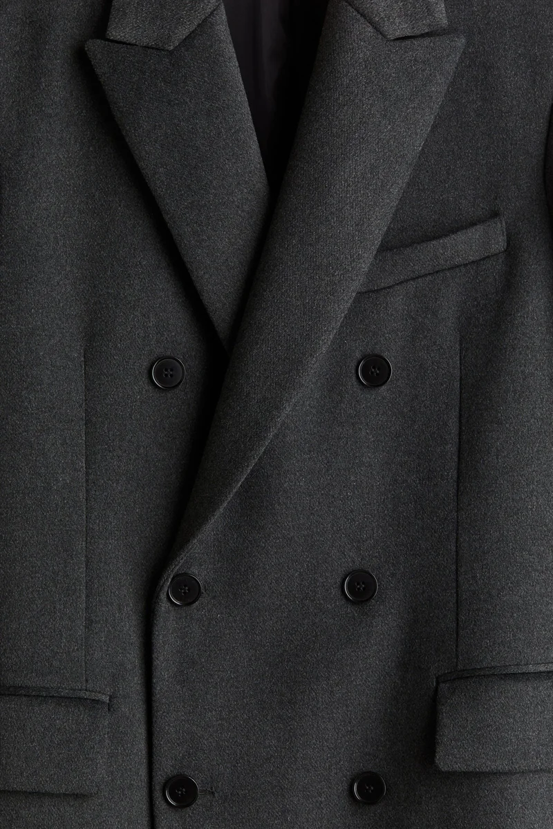 H&M Double-Breasted Wool-Blend Coat