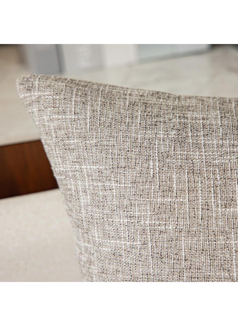 K KEVIN TEXTILE Kevin Textile Pillow Cover Faux Linen Toss Soft Throw Cushion Case for Couch  Invisible Zipper  18x18 inches (Set of 2  Sesame Grey)  - Image 3