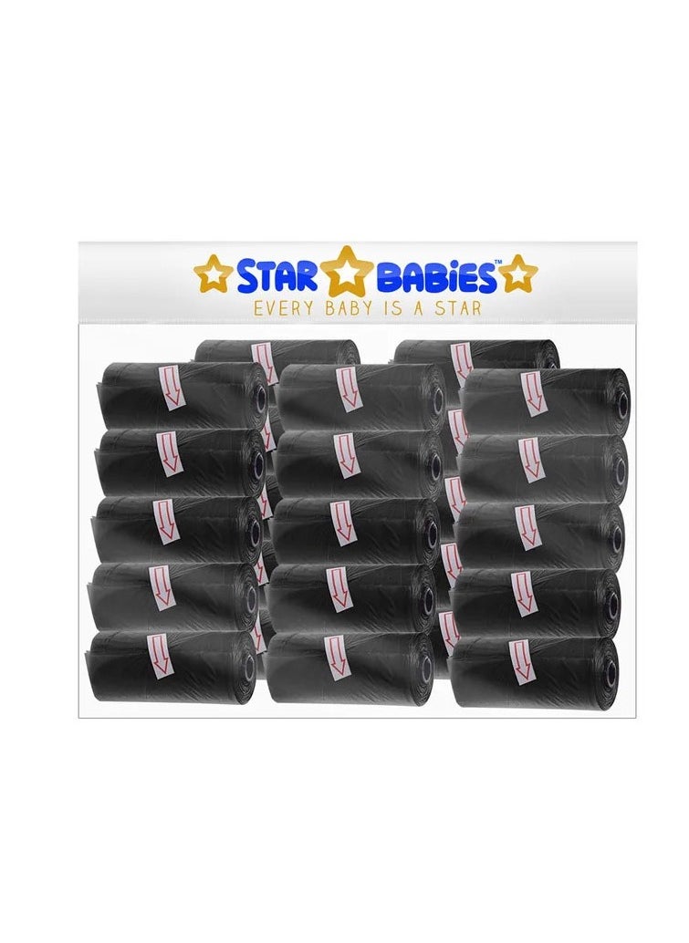 STAR BABiES Star Babies - Scented Bag - Pack of 25/375 Bags - Black  - Image 1