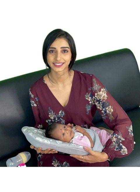 2 In 1 Feeding Pillow Grey ; Feeding Pad ; Infant Carrier ; Newborn Carrier ; Nursing Pad Reclined Carrier (Grey)