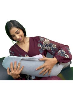 HOOPA 2 In 1 Feeding Pillow Grey ; Feeding Pad ; Infant Carrier ; Newborn Carrier ; Nursing Pad Reclined Carrier (Grey)  - Image 3