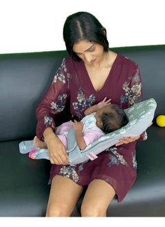 HOOPA 2 In 1 Feeding Pillow Grey ; Feeding Pad ; Infant Carrier ; Newborn Carrier ; Nursing Pad Reclined Carrier (Grey)  - Image 4