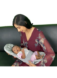 HOOPA 2 In 1 Feeding Pillow Grey ; Feeding Pad ; Infant Carrier ; Newborn Carrier ; Nursing Pad Reclined Carrier (Grey)  - Image 5