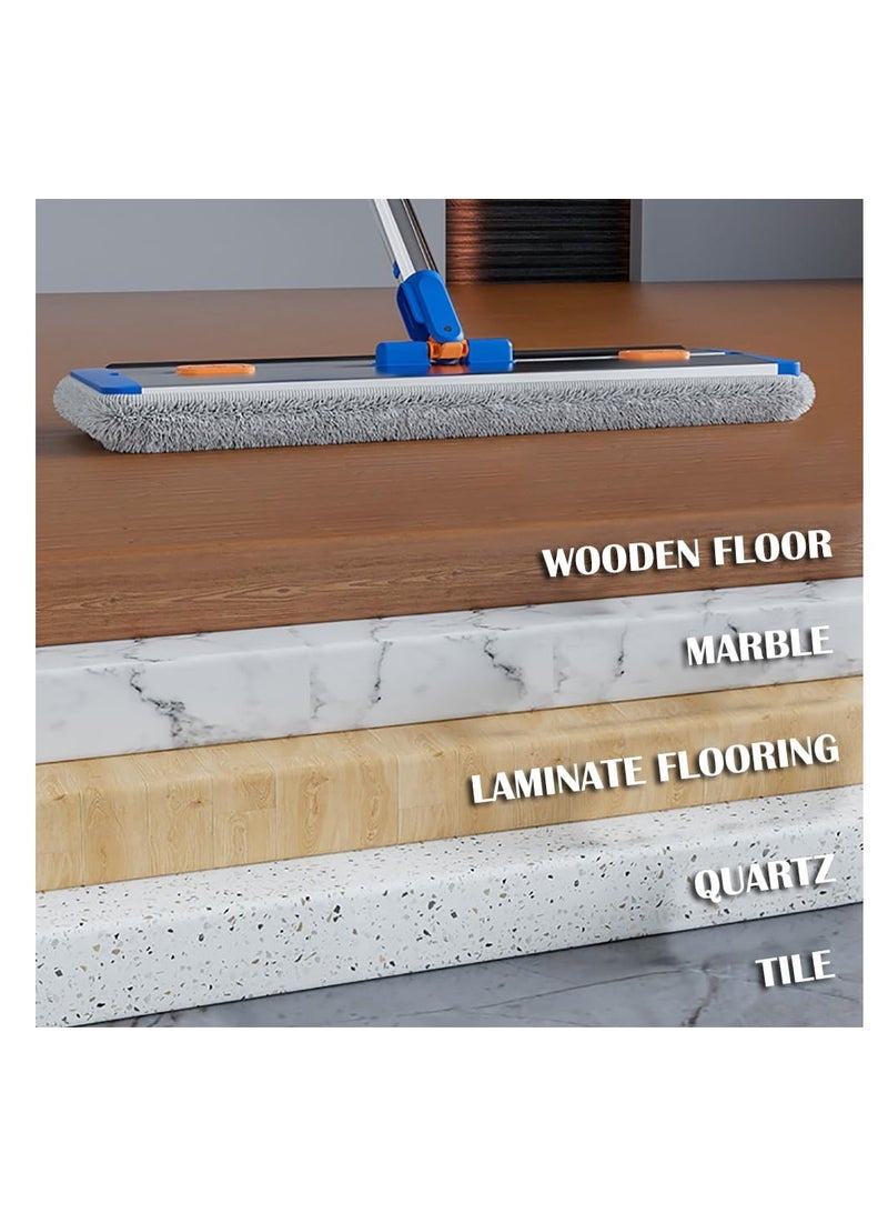 مجموعة ممسحة مسطحة كبيرة ودلو، ممسحة تنظيف الأرضيات من الخشب الصلب قابلة للدوران 360 درجة مع 6 وسادات ممسحة قابلة لإعادة الاستخدام، ممسحة من الألياف الدقيقة للاستخدام الرطب والجاف، لتنظيف الأرضيات وال - Image 5