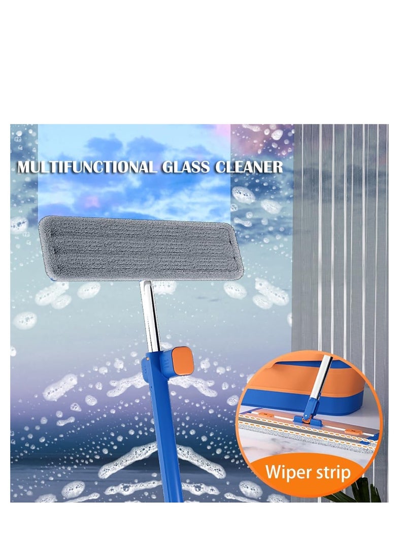 مجموعة ممسحة مسطحة كبيرة ودلو، ممسحة تنظيف الأرضيات من الخشب الصلب قابلة للدوران 360 درجة مع 6 وسادات ممسحة قابلة لإعادة الاستخدام، ممسحة من الألياف الدقيقة للاستخدام الرطب والجاف، لتنظيف الأرضيات وال - Image 4