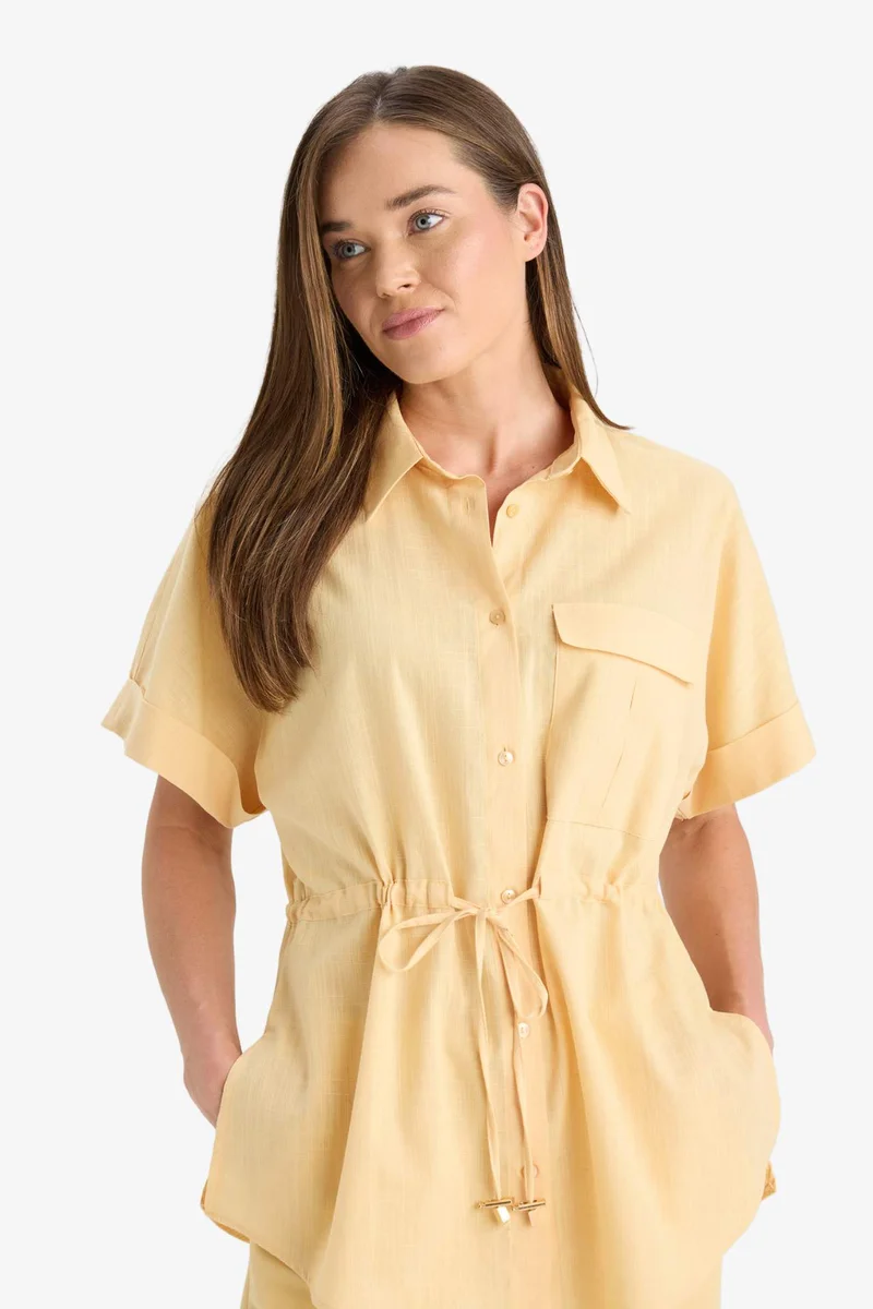 ديفاكتو Regular Fit Shirt Collar Short Sleeve Shirt