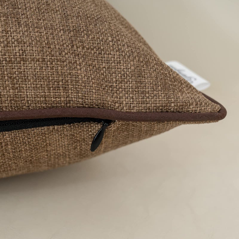 Yangest Patchwork Pillow Cover 12x20 Inch Luxury Cotton and Linen Cushion Cover Faux Leather Pillowcover for Couch Bedroom Living Room, Brown - Image 4