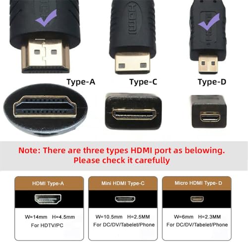 xiwai Right Angled HDTV 90 Degree Micro HDMI 2.1 Ultra Thin Cable 8K 4K Hyper Super Flexible Slim Cord Type-A to Type-D for Camera Monitor, 0.5m/1.5ft - Image 3