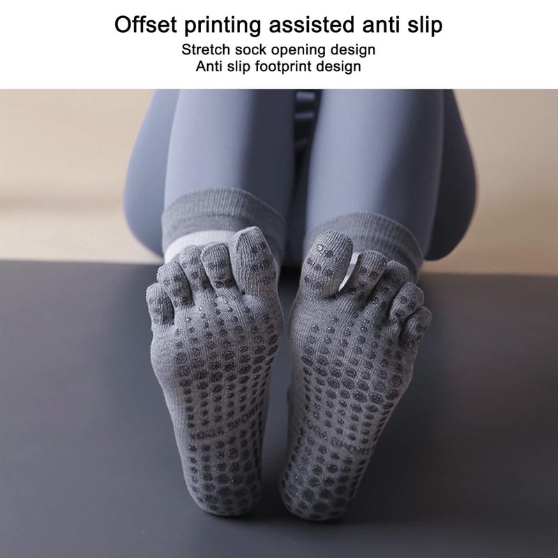 klarako Five Finger Socks, Split Finger Yoga Socks Toe Socks Winter Sweat absorbent Anti slip Cotton Sports Socks - Image 2