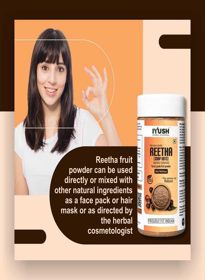 IYUSH Herbal Ayurveda Organic Reetha Powder for Hair Growth | Reetha Nuts for Hair Growth | Ritha Powder for Hair Wash | Aritha Powder Organic | Soap Nuts Powder | 100 gm - Image 5