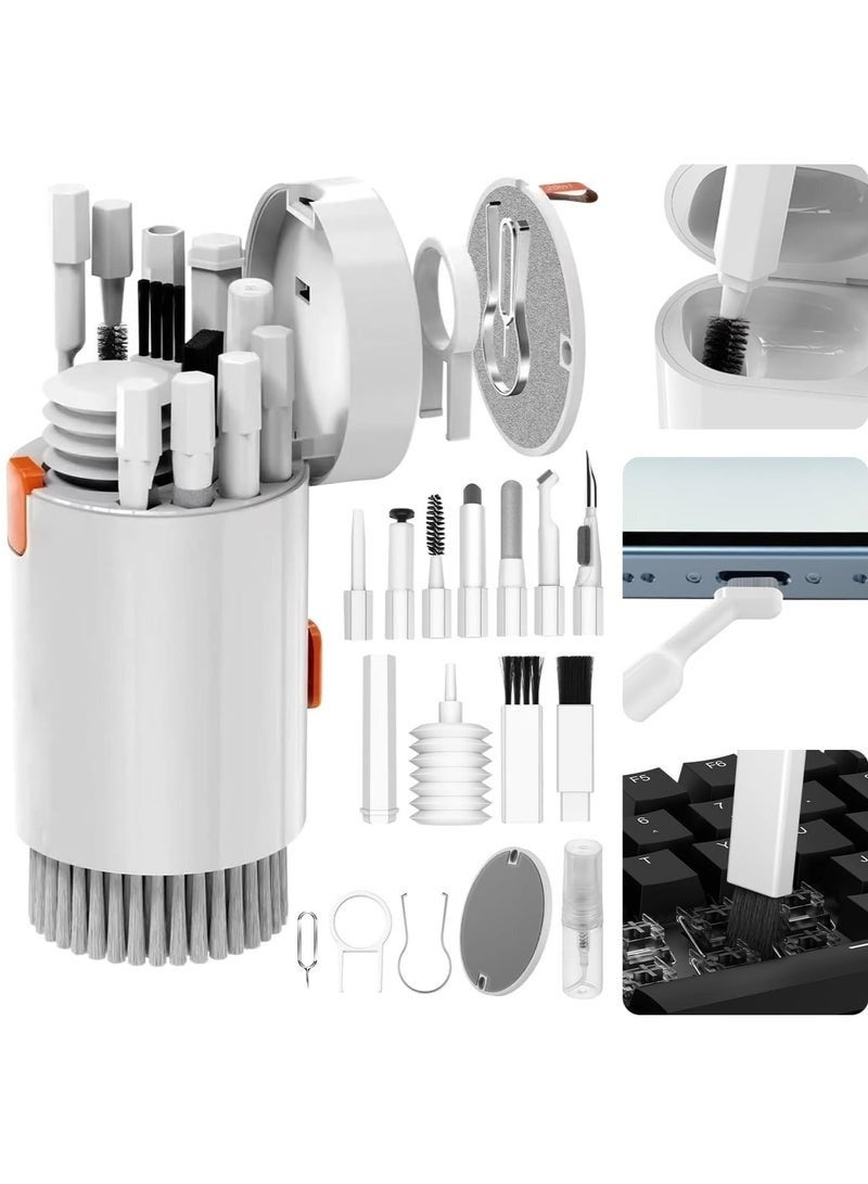 20-in-1 Electronic Cleaner Kit, Keyboard Cleaner kit, Portable Multifunctional Cleaning Tool for PC Monitor/Earbud/Cell Phone/Laptop/Computer/Bluetooth Earphones(White) - Image 1