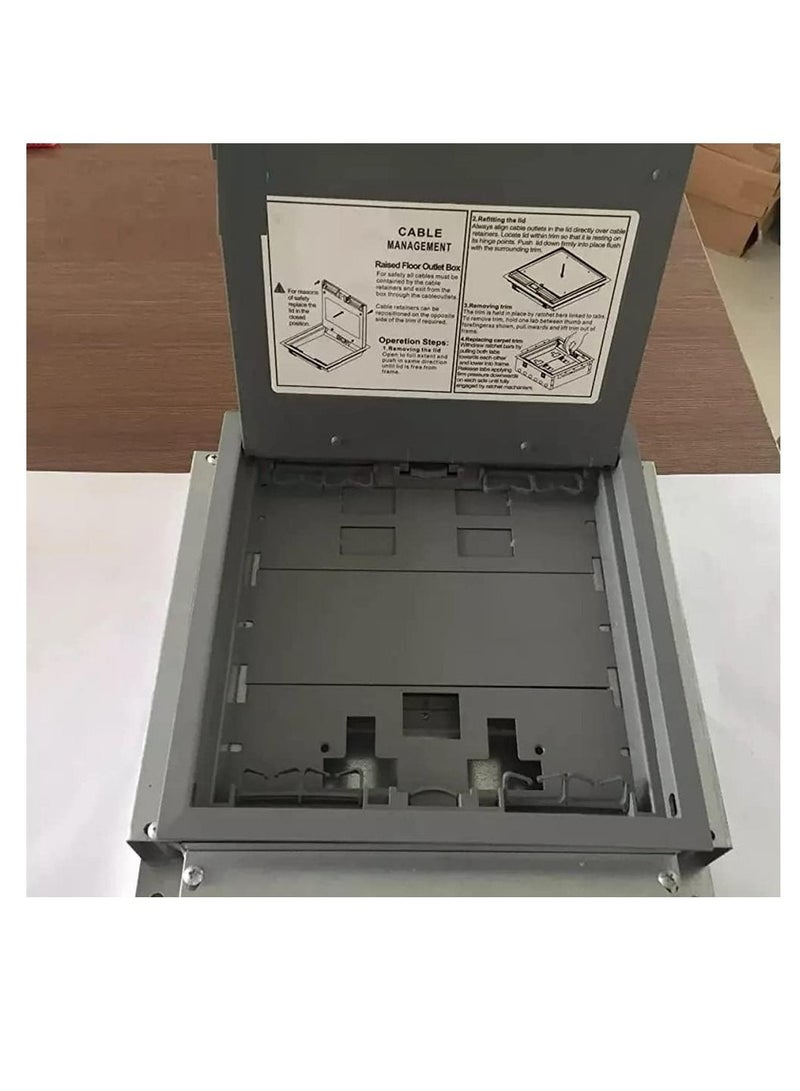 ABBASALI Cable Management System -Electrical Raised Floor Outlet Box with 3 Compartments - Image 2