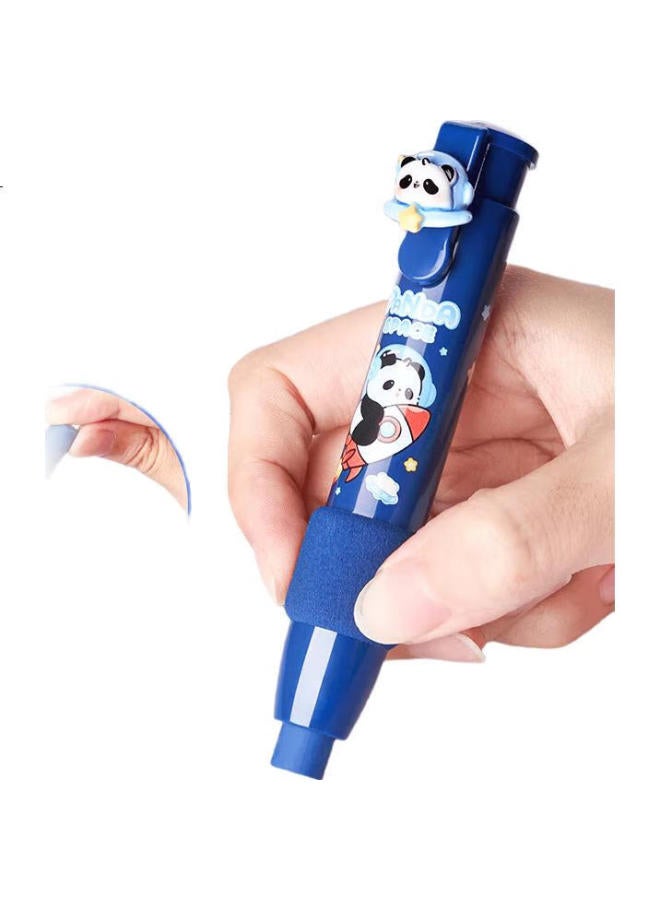 Kaba Bear Kabaxiong Push-Button Eraser, Cartoon Dust-Free Clean Soft Grip Eraser For Elementary School Students And Children, Panda Astronaut Design - Image 1